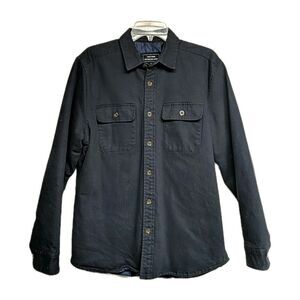 Line of Trade Peak CPO Jacket Casual Dress Shacket Men Large Collared Black L